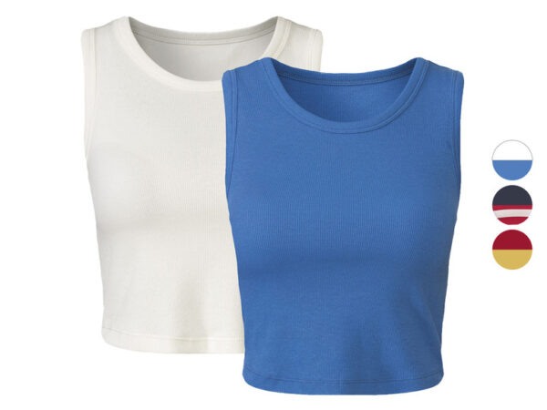 esmara® Dámský žebrovaný crop top s BIO bavlnou